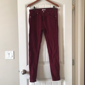 Loft maroon modern skinny jeans